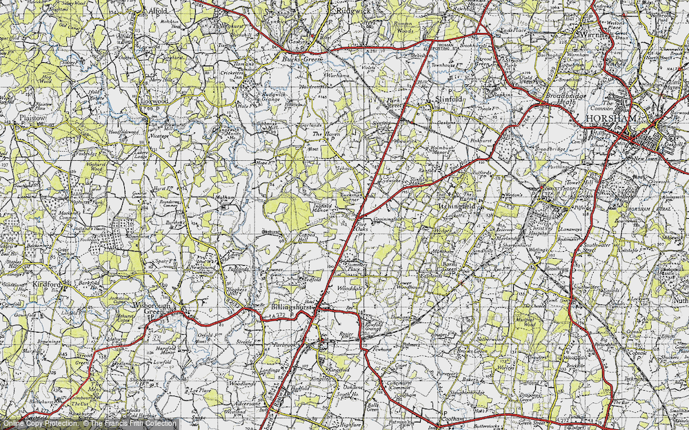 Old Map of Five Oaks, 1940 in 1940