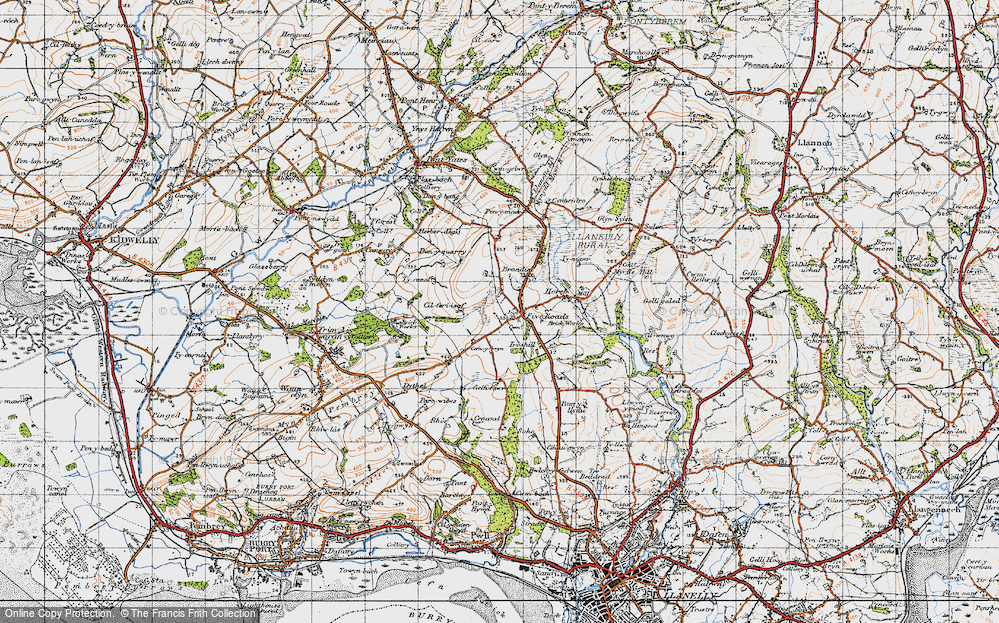 Old Map of Five Roads, 1946 in 1946