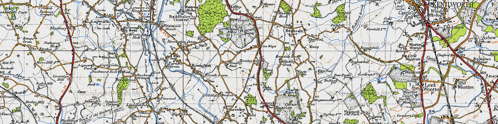 Old map of Five Ways in 1947