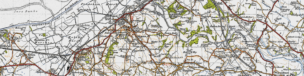 Old map of Fivecrosses in 1947