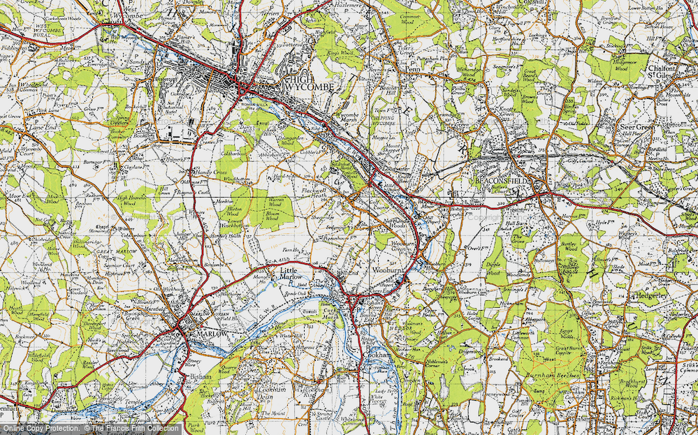 Old Map of Flackwell Heath, 1945 in 1945