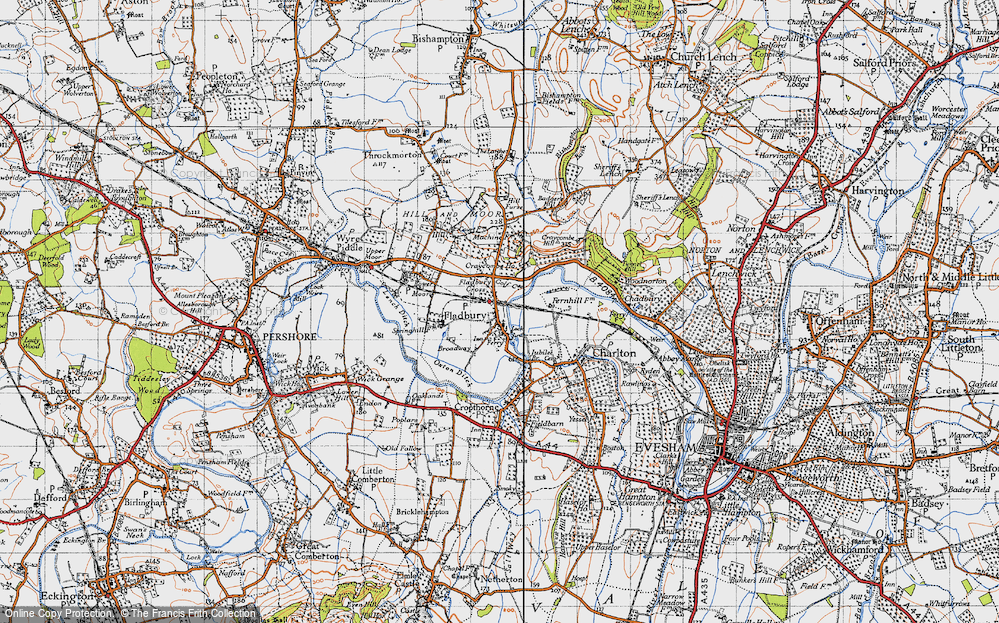 Old Map of Fladbury, 1946 in 1946