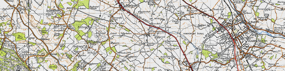 Old map of Flamstead in 1946