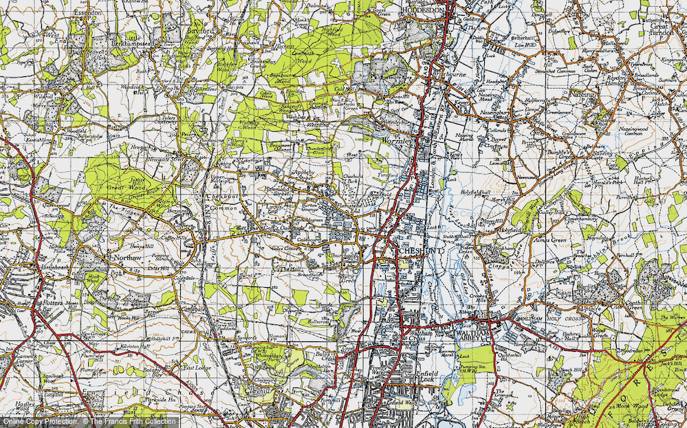 Old Map of Flamstead End, 1946 in 1946