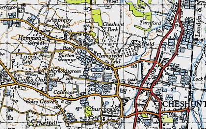 Old map of Flamstead End in 1946