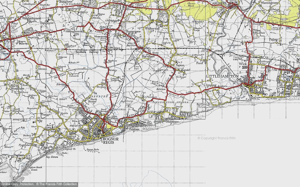Old Map of Flansham, 1945 in 1945