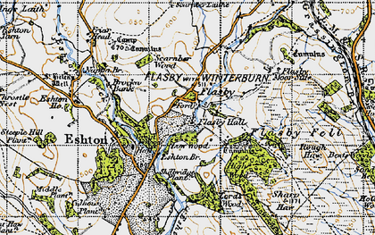 Old map of Flasby in 1947