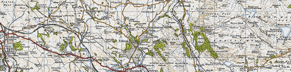 Old map of Flasby in 1947