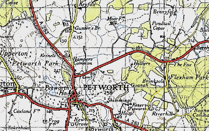 Old map of Flathurst in 1940