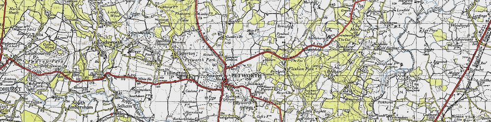 Old map of Flathurst in 1940