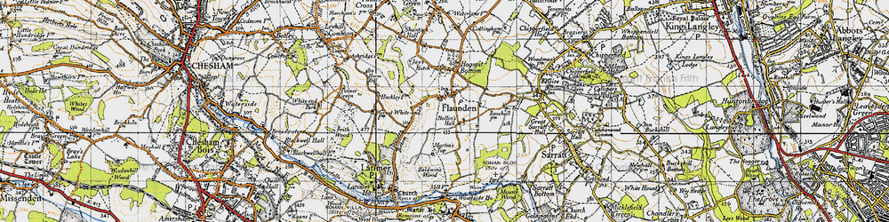 Old map of Flaunden in 1946