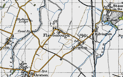Old map of Flawborough in 1946