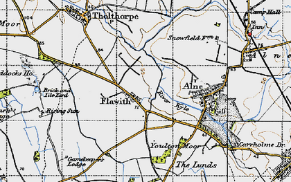 Old map of Flawith in 1947