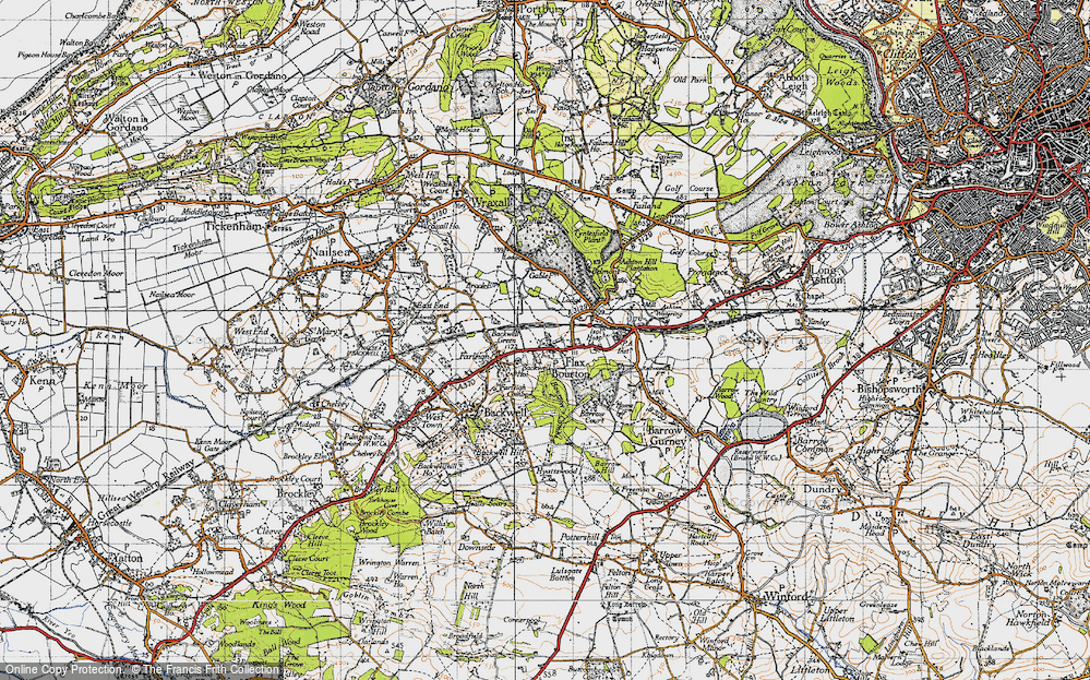 Old Map of Historic Map covering Bourton Combe in 1946