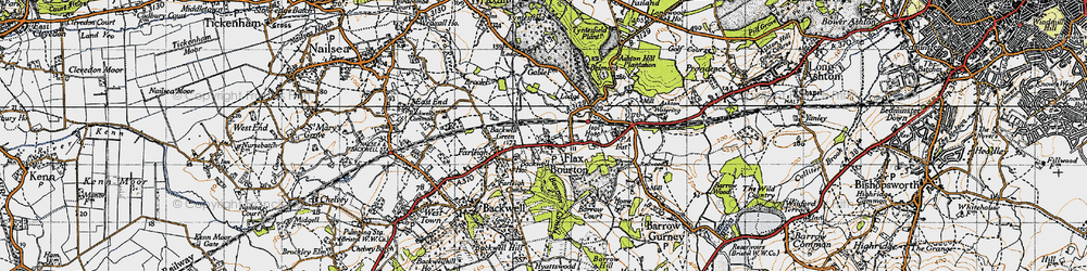 Old map of Flax Bourton in 1946
