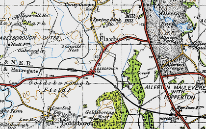Old map of Flaxby in 1947