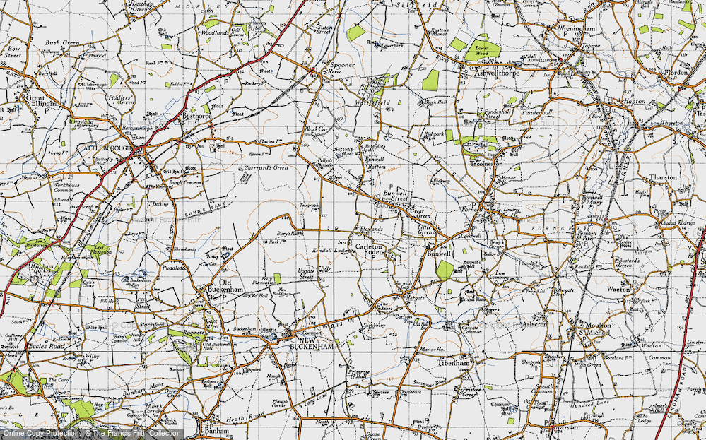 Old Map of Flaxlands, 1946 in 1946