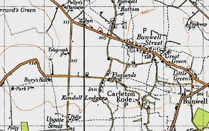 Old map of Flaxlands in 1946
