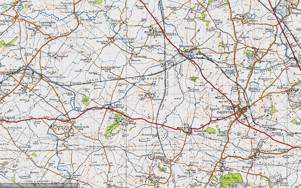 Old Map of Flecknoe, 1946 in 1946
