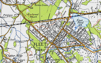 Old map of Fleet in 1940