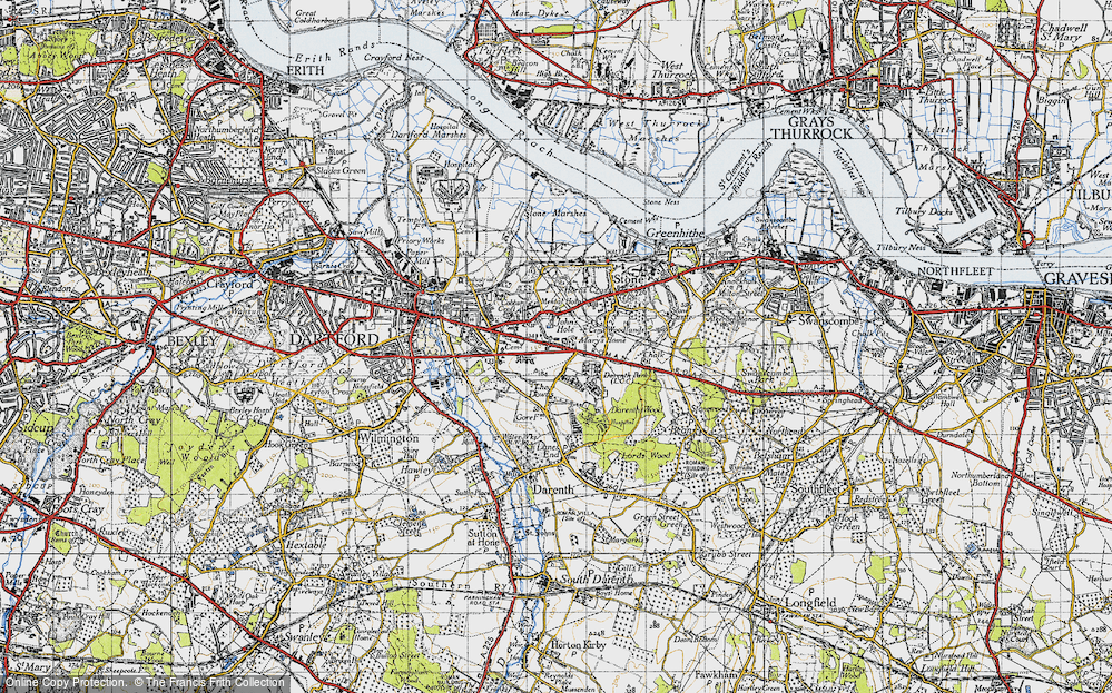 Old Map of Fleet Downs, 1946 in 1946