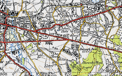 Old map of Fleet Downs in 1946