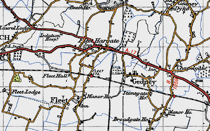 Old map of Fleet Hargate in 1946