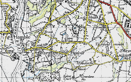 Old map of Fleetend in 1945