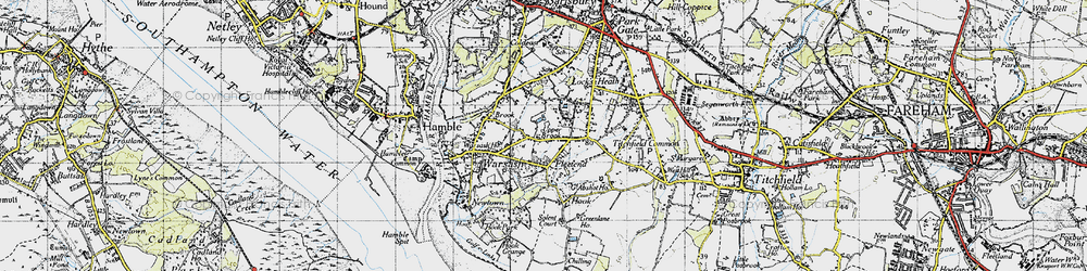 Old map of Fleetend in 1945