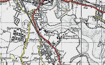 Old map of Fleetlands in 1945