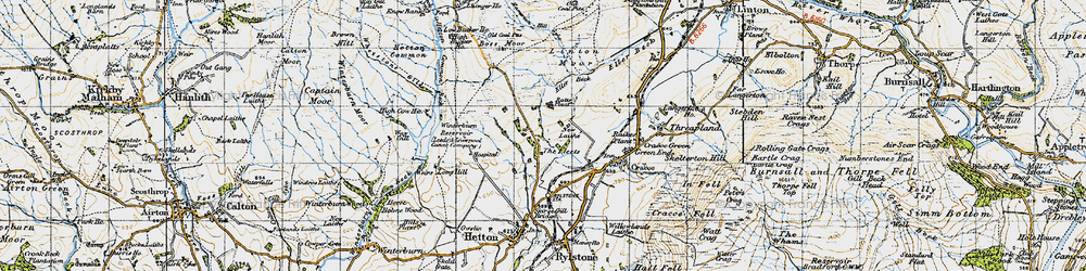 Old map of Boss Moor in 1947