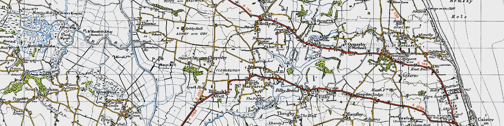 Old map of Lily Broad in 1945