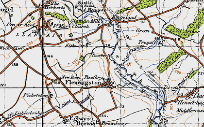 Old map of Flemingston in 1947