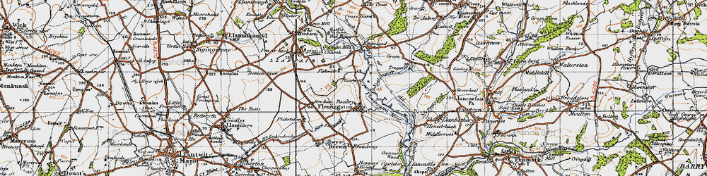 Old map of Flemingston in 1947