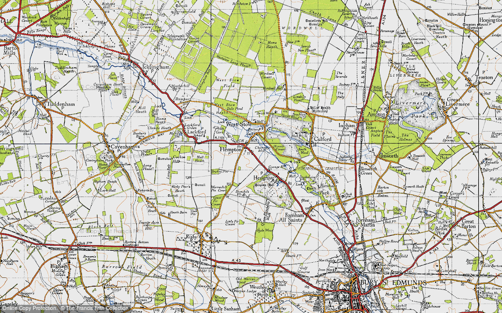 Old Map of Flempton, 1946 in 1946