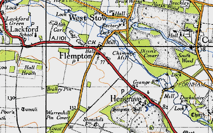 Old map of Flempton in 1946