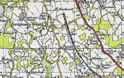 Old map of Fletcher's Green in 1946