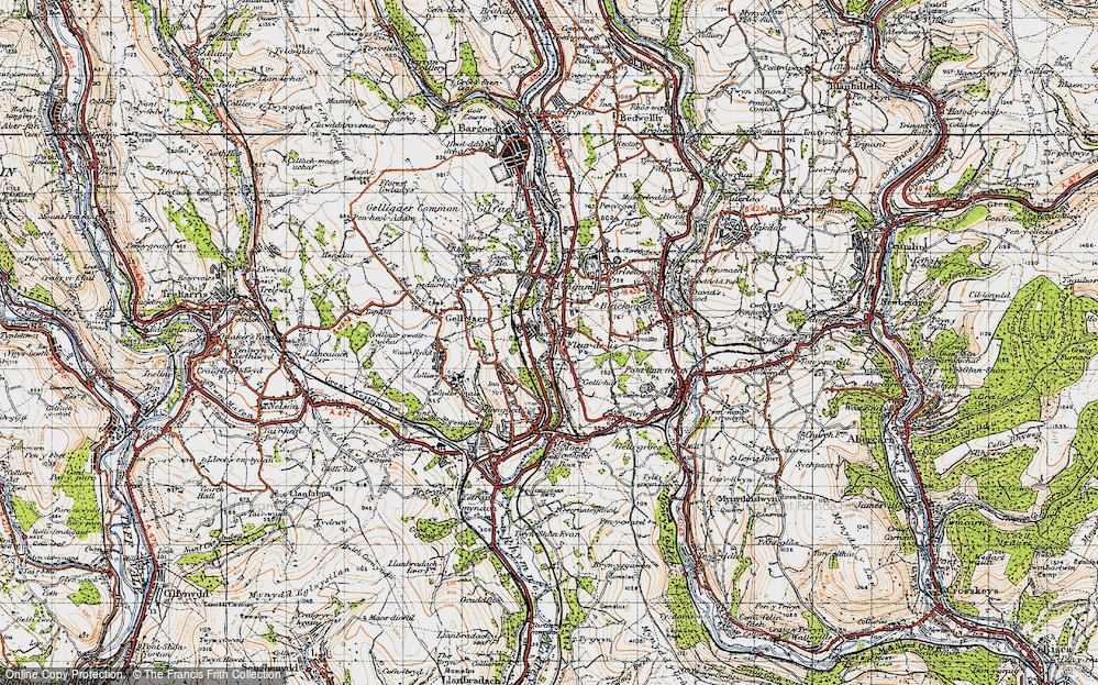 Old Map of Fleur-de-lis, 1947 in 1947