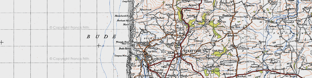 Old map of Flexbury in 1946
