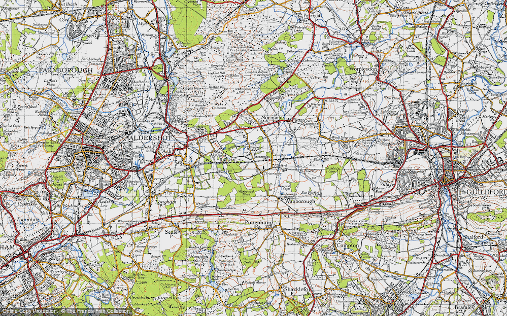 Old Map of Flexford, 1940 in 1940