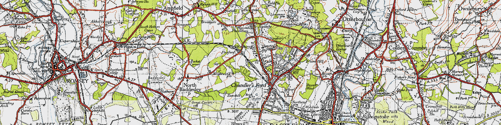 Old map of Flexford in 1945