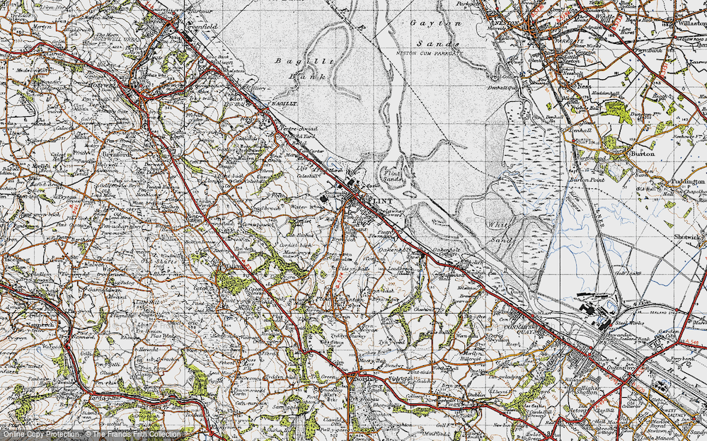 Old Map of Flint, 1947 in 1947