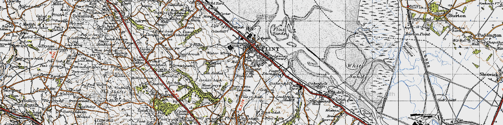Old map of Flint in 1947