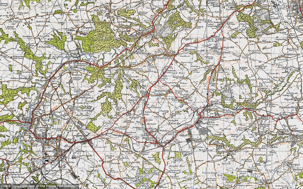 Old Map of Flint Hill, 1947 in 1947