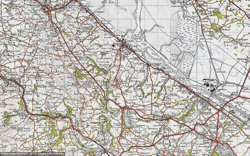 Old Map of Historic Map covering Bryn-y-garreg in 1947