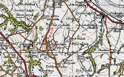 Old map of Flint Mountain in 1947