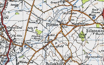 Old map of Flitton in 1946