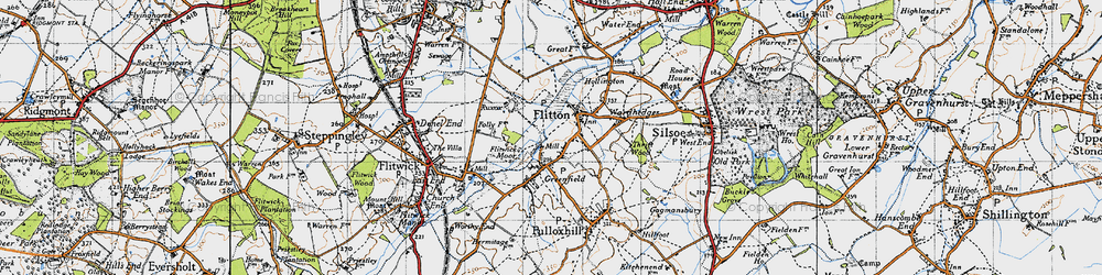Old map of Flitton in 1946