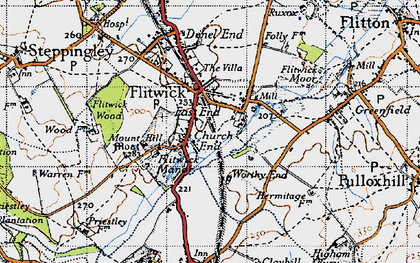 Old map of Flitwick in 1946