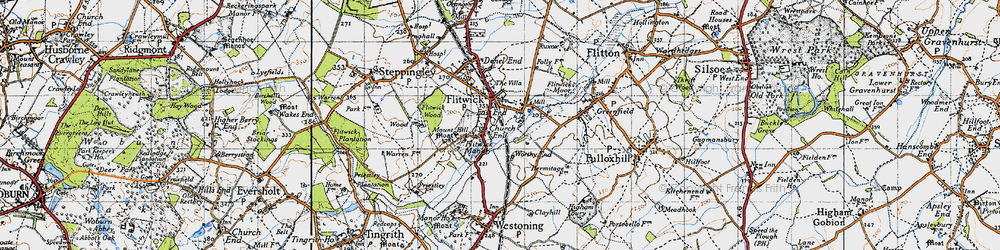 Old map of Flitwick in 1946